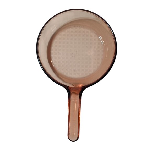 Corning Vision Ware Amber Glass Skillets Waffle Bottom Fry Pans 10 in 7 in retro - Picture 10 of 15